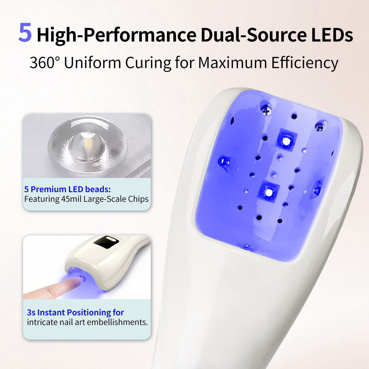 PNKVOK Handheld Auto Sensor UV LED Rechargeable Nail Dryer Mini Portable UV Lamp with LCD Display, for All Gel Nail Polish at Salon & Home DIY