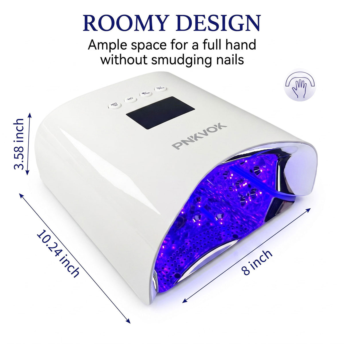PNKVOK 96W Professional UV LED Nail Lamp, Rechargeable Gel Nail Dryer Dual Control Panel, Auto Sensor 4 Timer Settings, Professional Nail Light for Home Salon Manicure Pedicure
